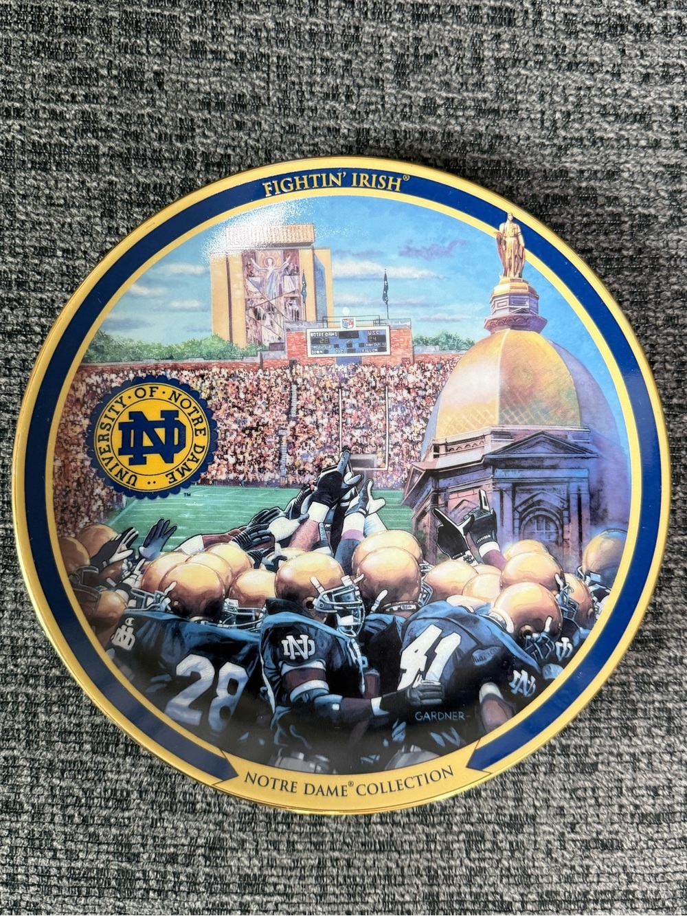 Notre Dame 'Fightin' Irish' Collectible Plate - Blue & Gold